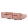 Modular Sectional Sofa, Button Tufted Designed And Diy Combination,L Shaped Couch With Reversible Ottoman, Pink Velvet Pink Velvet Wood Soft Tight Back Eucalyptus Pillow Top Arms Foam Spring