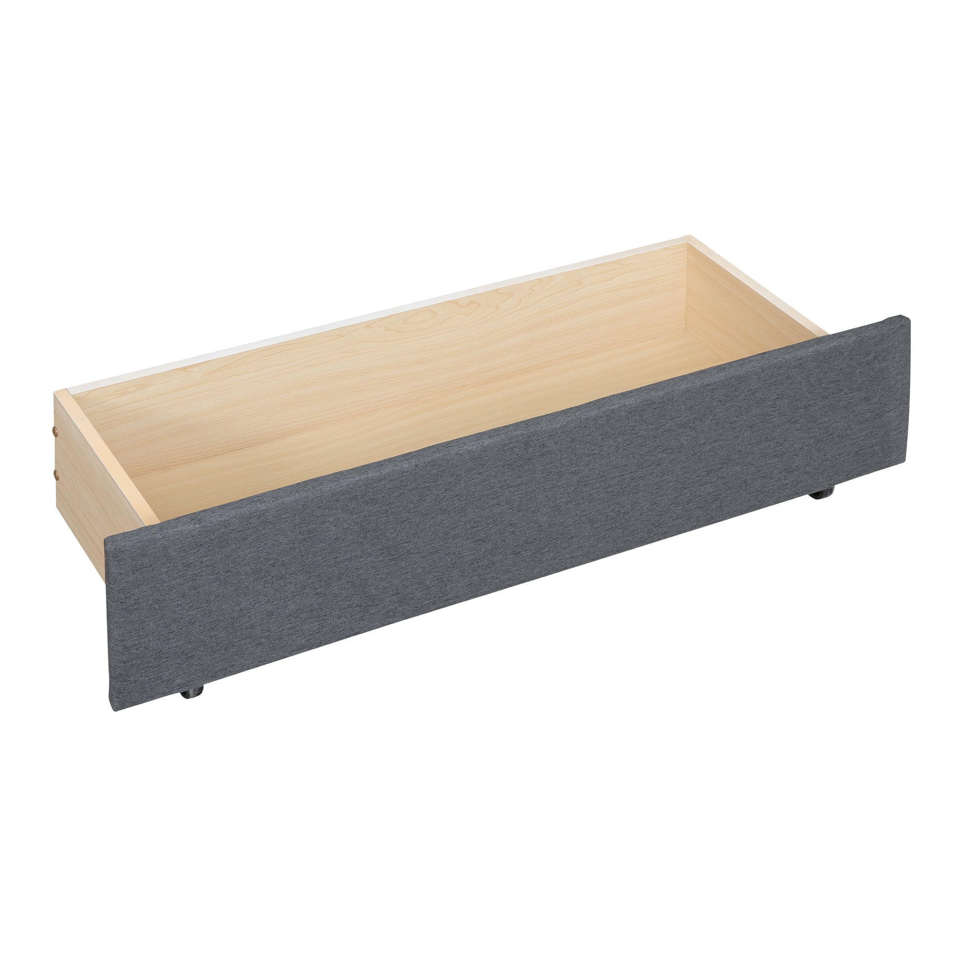 Full Size Upholstered Platform Bed With Brick Pattern Headboard, With Twin Size Trundle And 2 Drawers, Linen Fabric, Gray Gray Linen