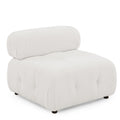 Modular Sectional Sofa, Button Tufted Designed And Diy Combination,L Shaped Couch With Reversible Ottoman, Ivory Teddy Fabric Ivory Polyester Wood Soft Tight Back Eucalyptus Pillow Top Arms Foam Spring