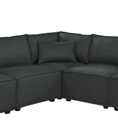 Jenson 99" Modular Sectional Sofa In Dark Gray Linen Dark Gray Linen