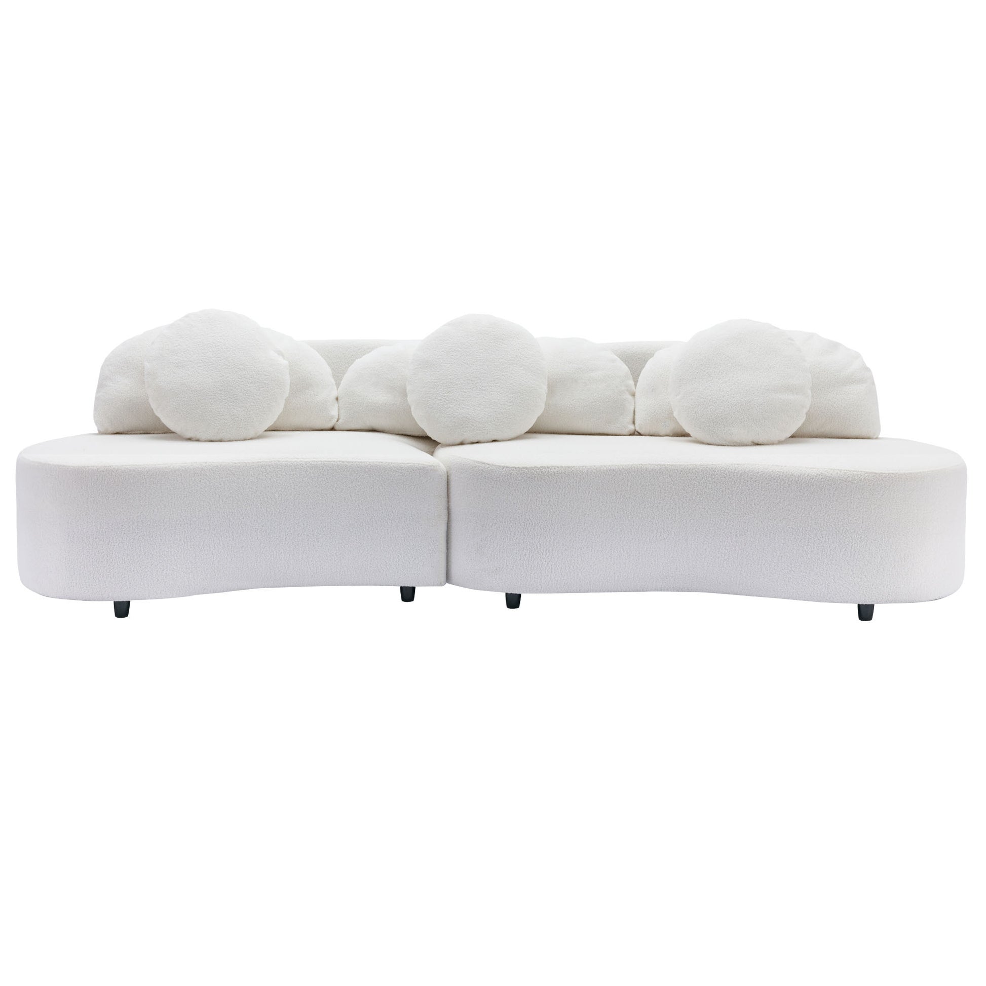 103.9" Modern Living Room Sofa Lamb Velvet Upholstered Couch Furniture For Home Or Office, Beige Beige Foam 2 Seat