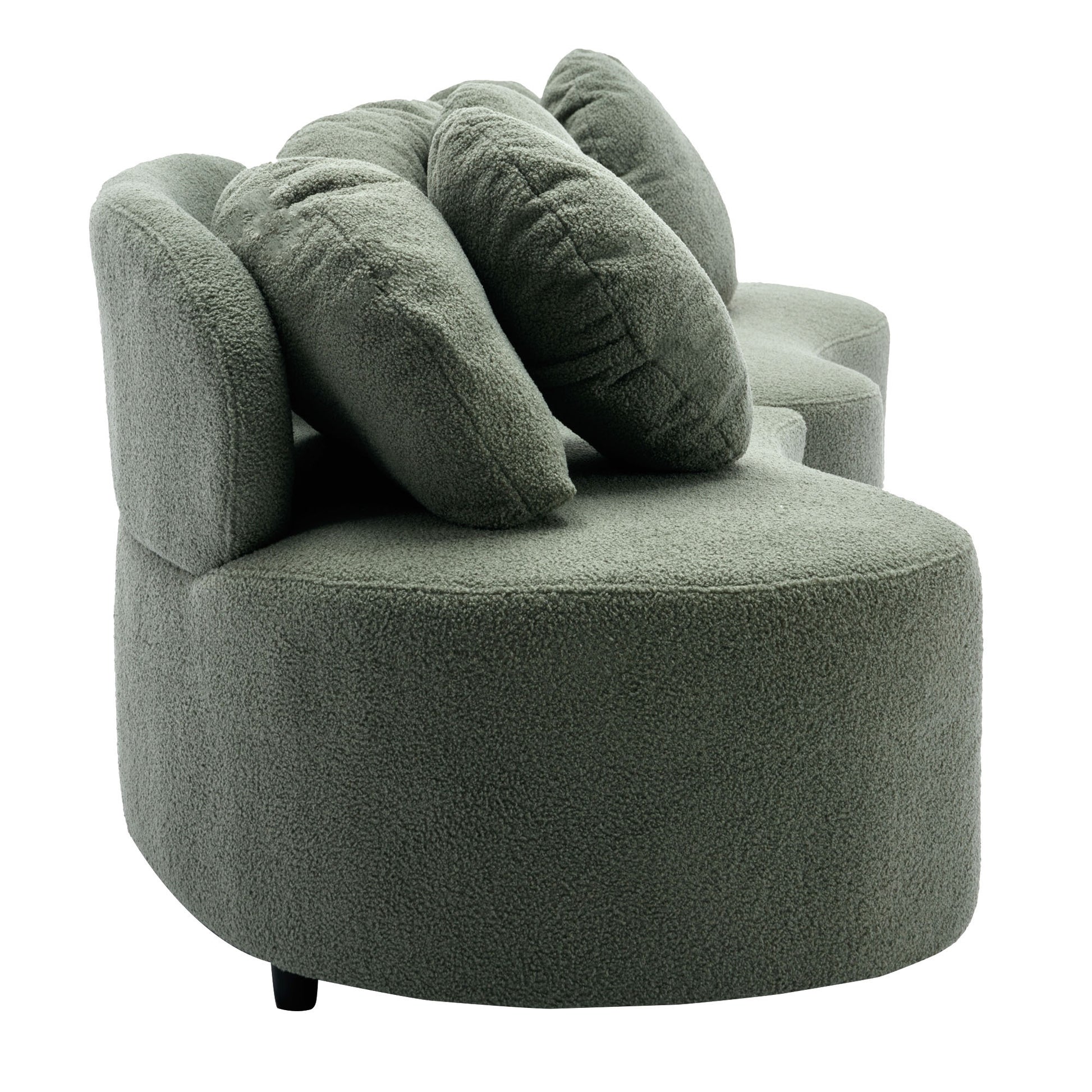 103.9" Modern Living Room Sofa Lamb Velvet Upholstered Couch Furniture For Home Or Office, Green Green Foam 2 Seat