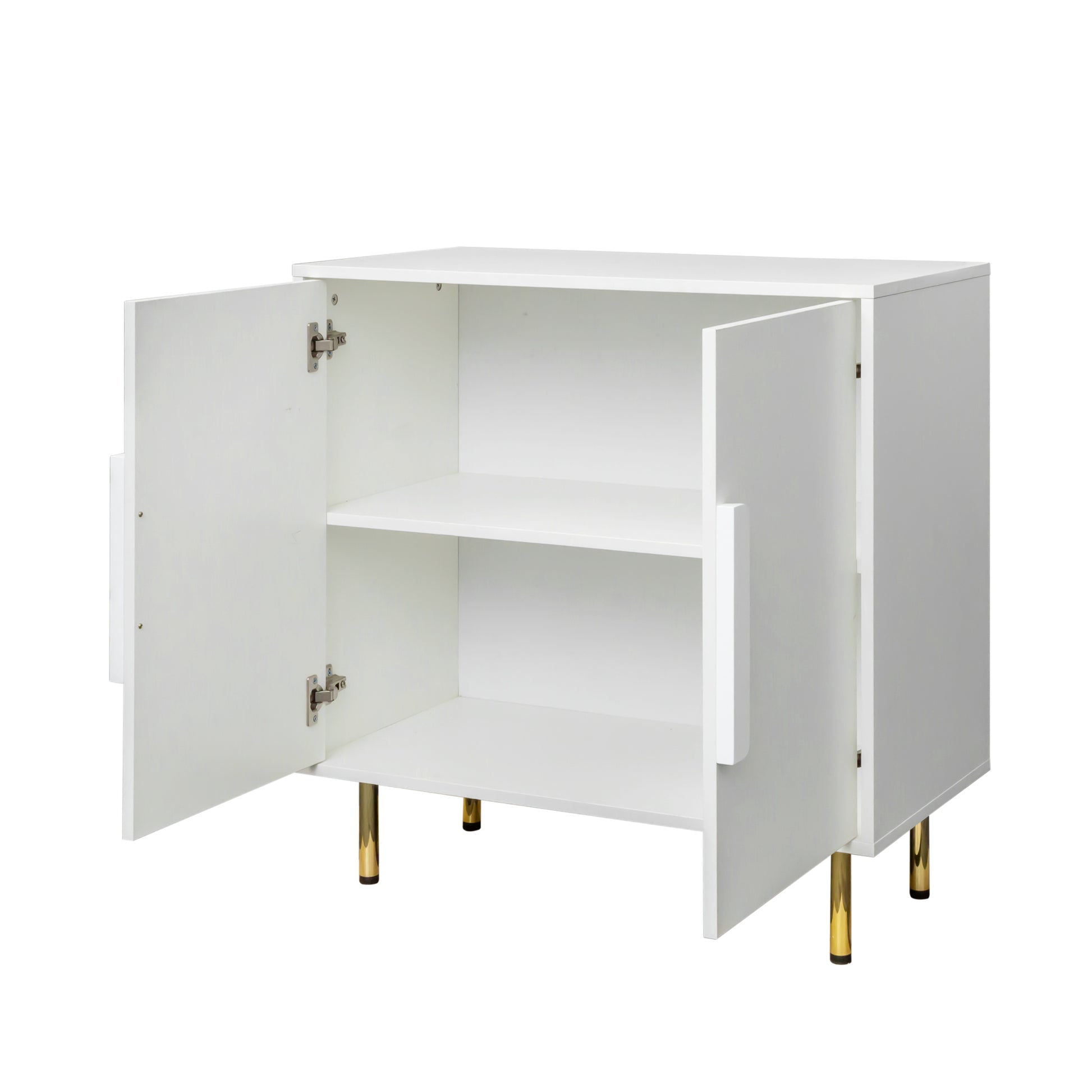 Sideboard Buffet Cabinet With Storage Modern Storage Cabinets With 2 Doors With Handle For Living Room Dining Room Entryway, White White Mdf