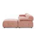 Modular Sectional Sofa, Button Tufted Designed And Diy Combination,L Shaped Couch With Reversible Ottoman, Pink Velvet Pink Velvet Wood Soft Tight Back Eucalyptus Pillow Top Arms Foam Spring