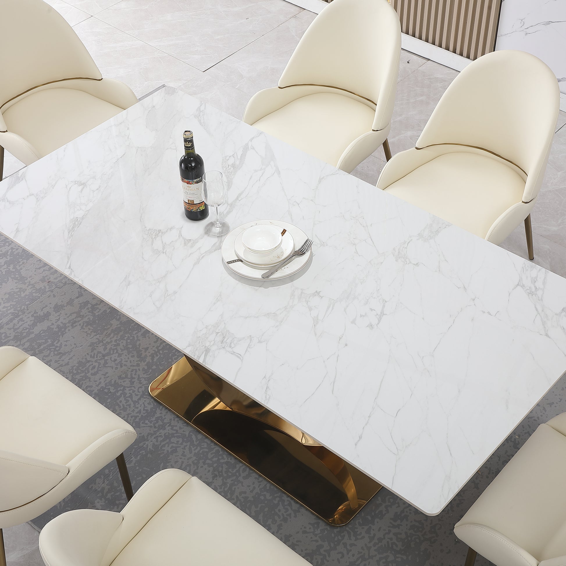 Fashion Dining Table Base Only White Sintered Stone