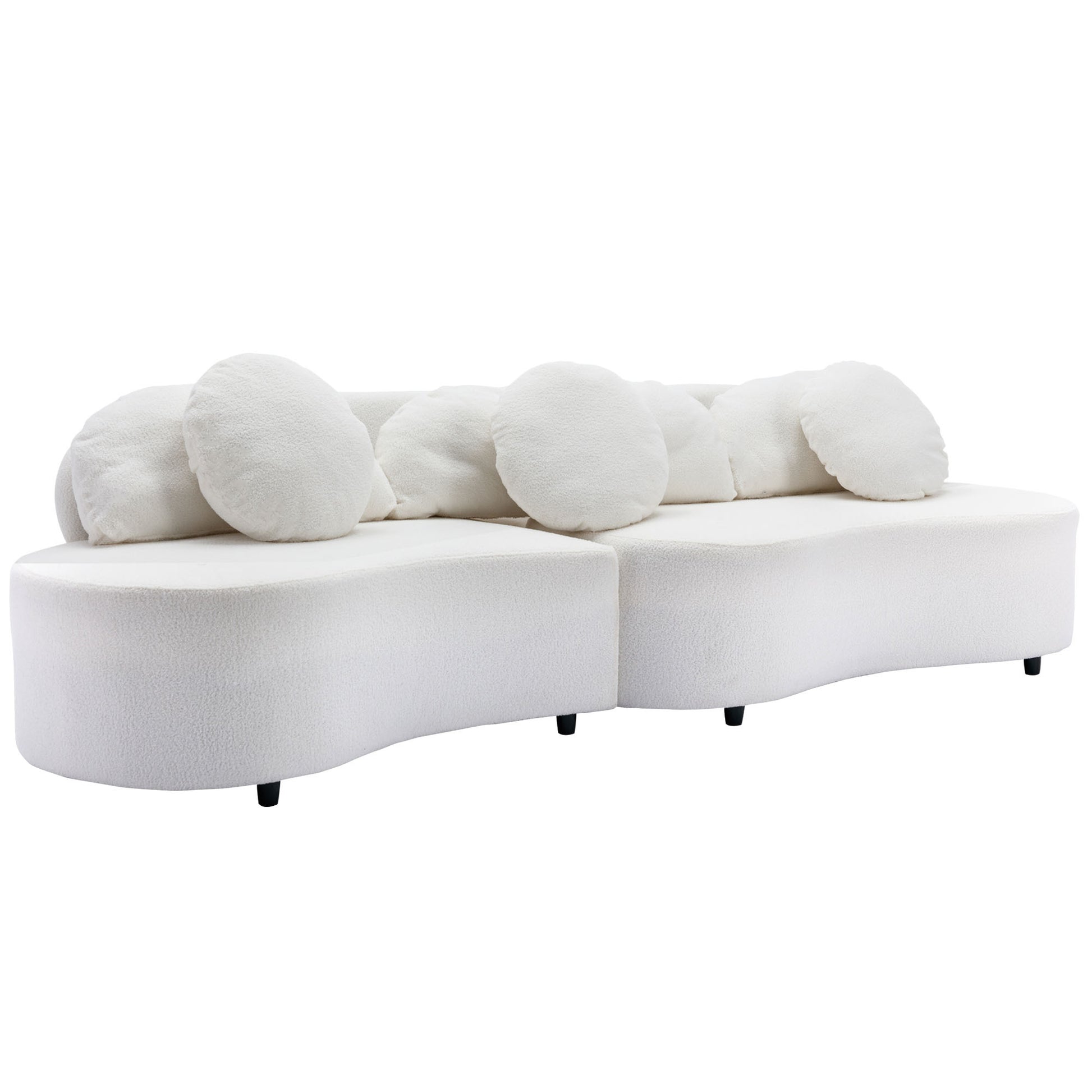 103.9" Modern Living Room Sofa Lamb Velvet Upholstered Couch Furniture For Home Or Office, Beige Beige Foam 2 Seat