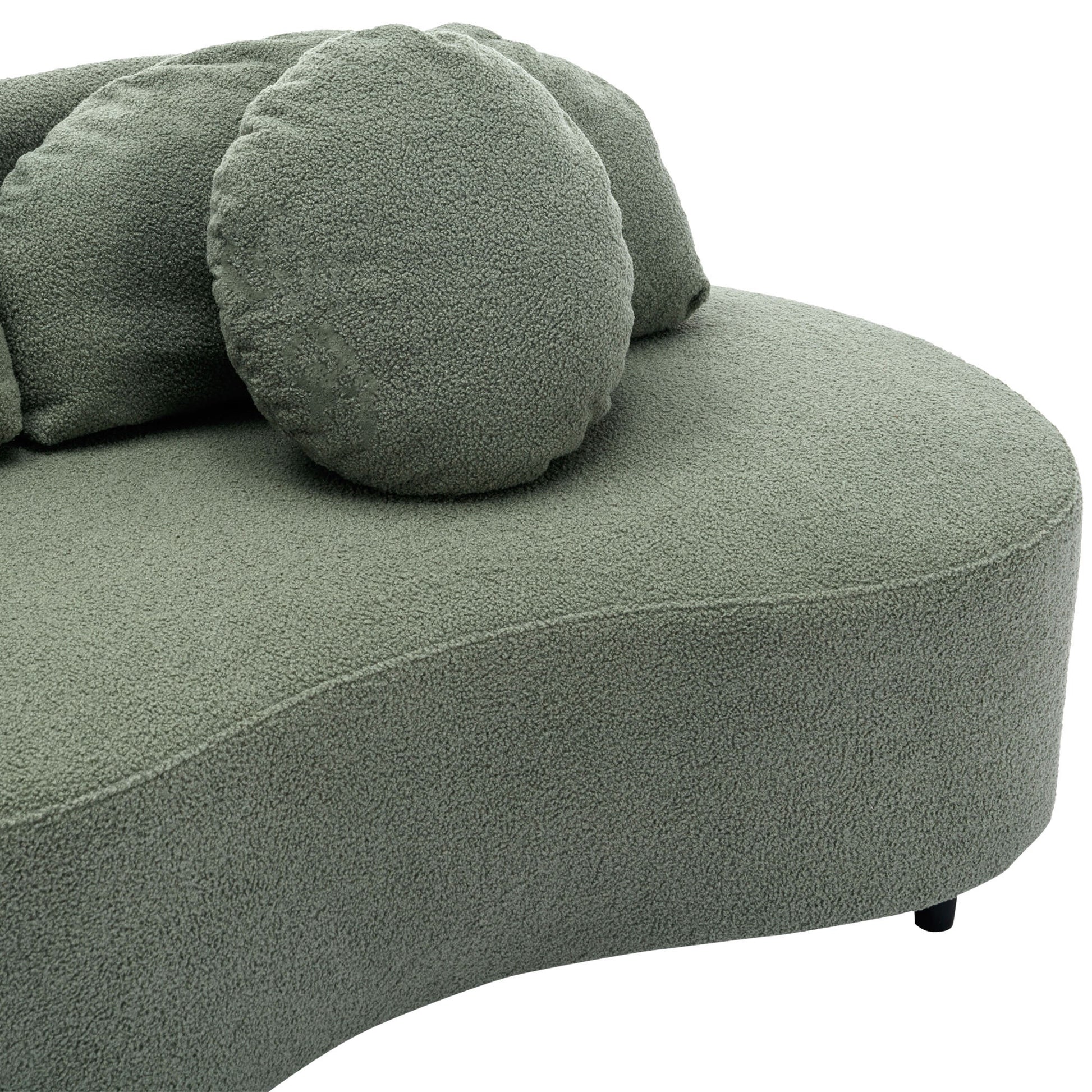 103.9" Modern Living Room Sofa Lamb Velvet Upholstered Couch Furniture For Home Or Office, Green Green Foam 2 Seat