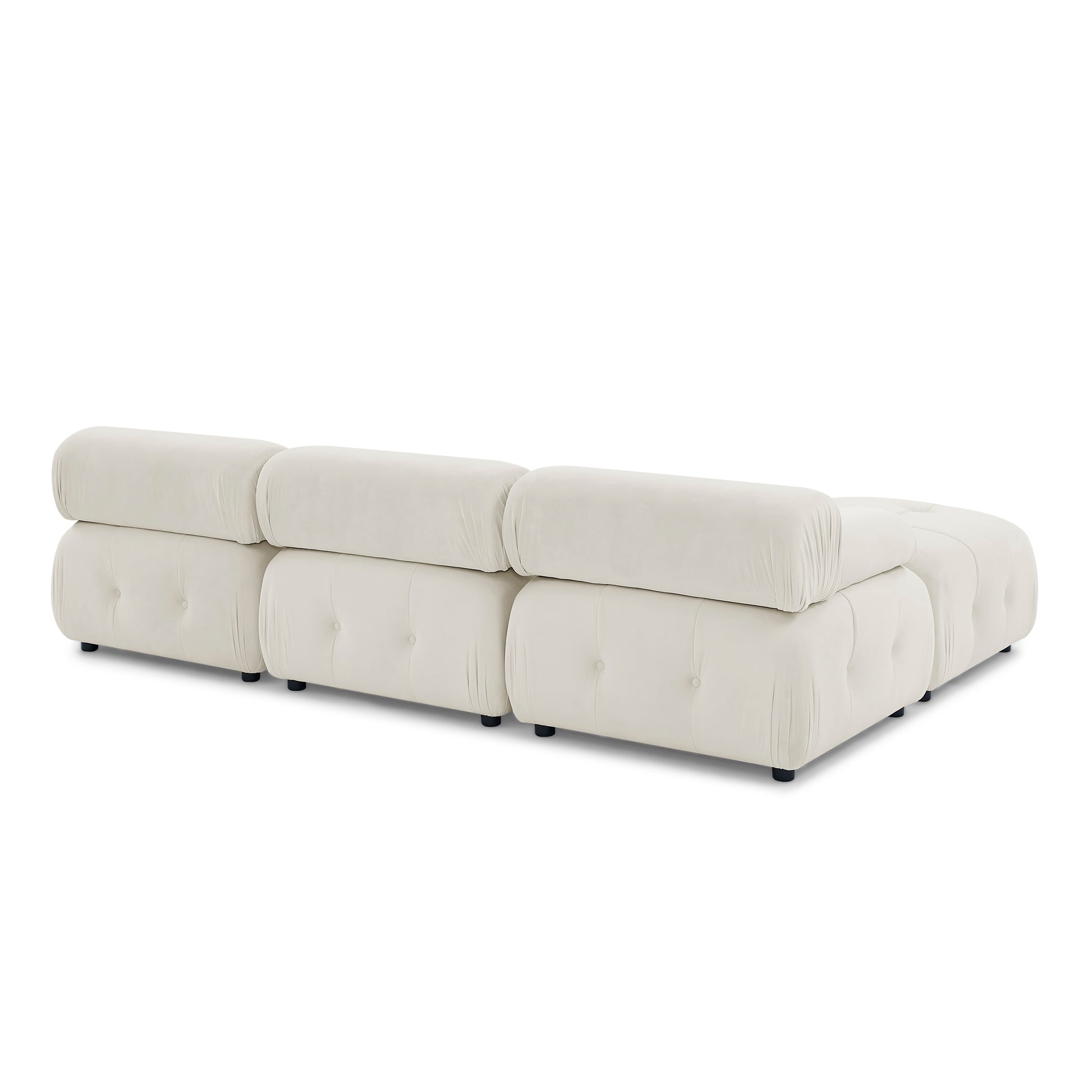 Modular Sectional Sofa, Button Tufted Designed And Diy Combination,L Shaped Couch With Reversible Ottoman, Beige Velvet Beige Velvet Wood Soft Tight Back Eucalyptus Pillow Top Arms Foam Spring