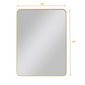 Wall Mirror 30X40 Inch Gold Rectangular Mirror Metal Framed Mirror Vanity Mirror Dressing Mirror, For Bathroom, Living Room, Bedroom Wall Decor Gold Glass Metal