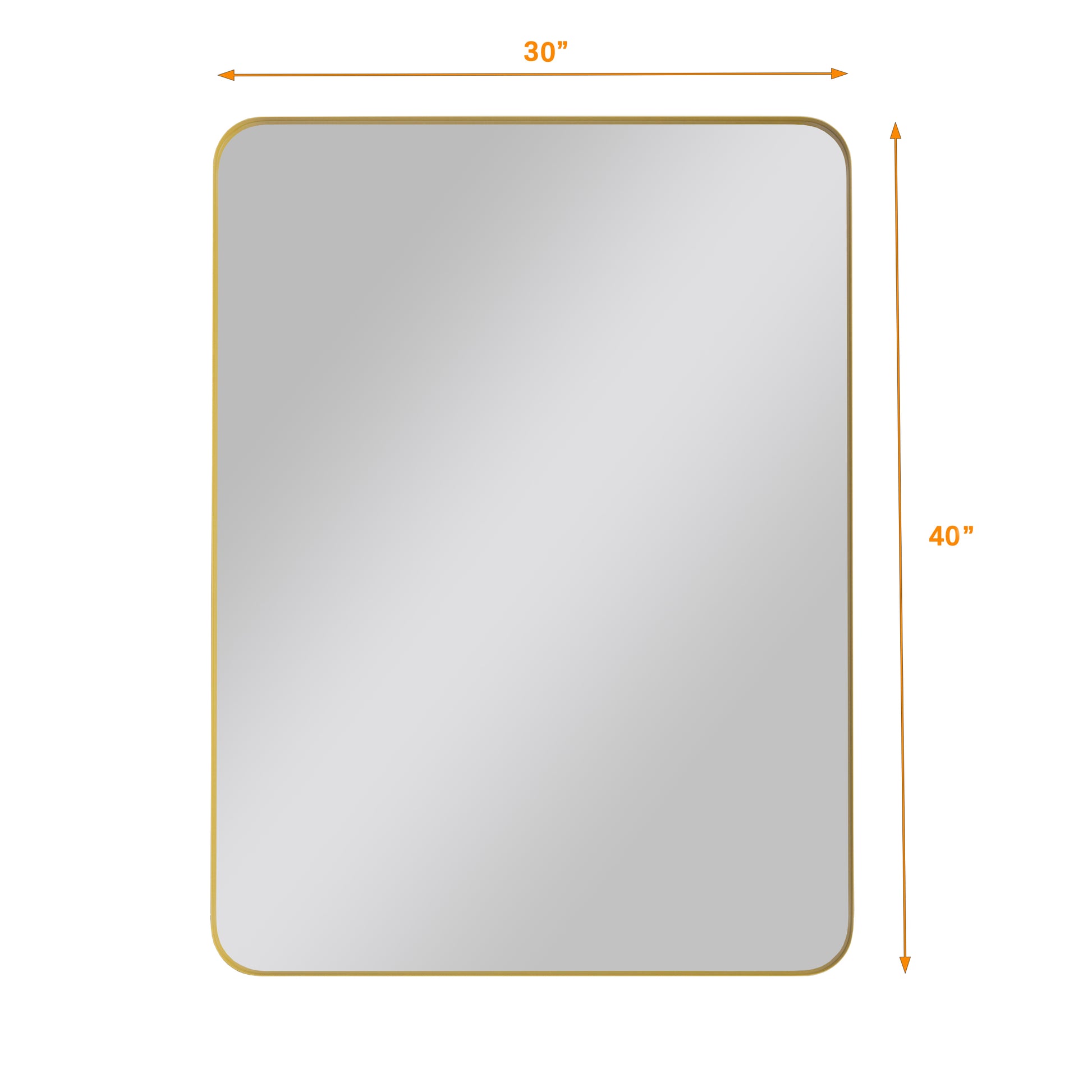 Wall Mirror 30X40 Inch Gold Rectangular Mirror Metal Framed Mirror Vanity Mirror Dressing Mirror, For Bathroom, Living Room, Bedroom Wall Decor Gold Glass Metal