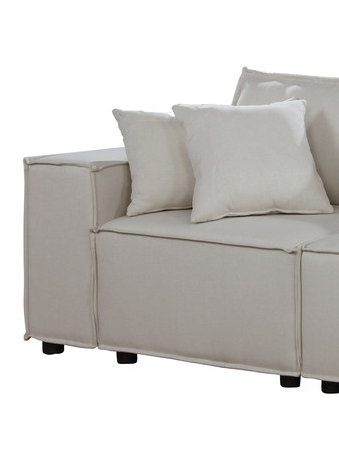 Jenson 99" Modular Sectional Sofa In Beige Linen Beige Linen