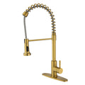 Kitchen Faucet With Pull Out Spraye Gold Stainless Steel