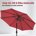 9' Patio Umbrella Replacement Canopy Outdoor Table Market Yard Umbrella Replacement Top Cover, Red Red Polyester