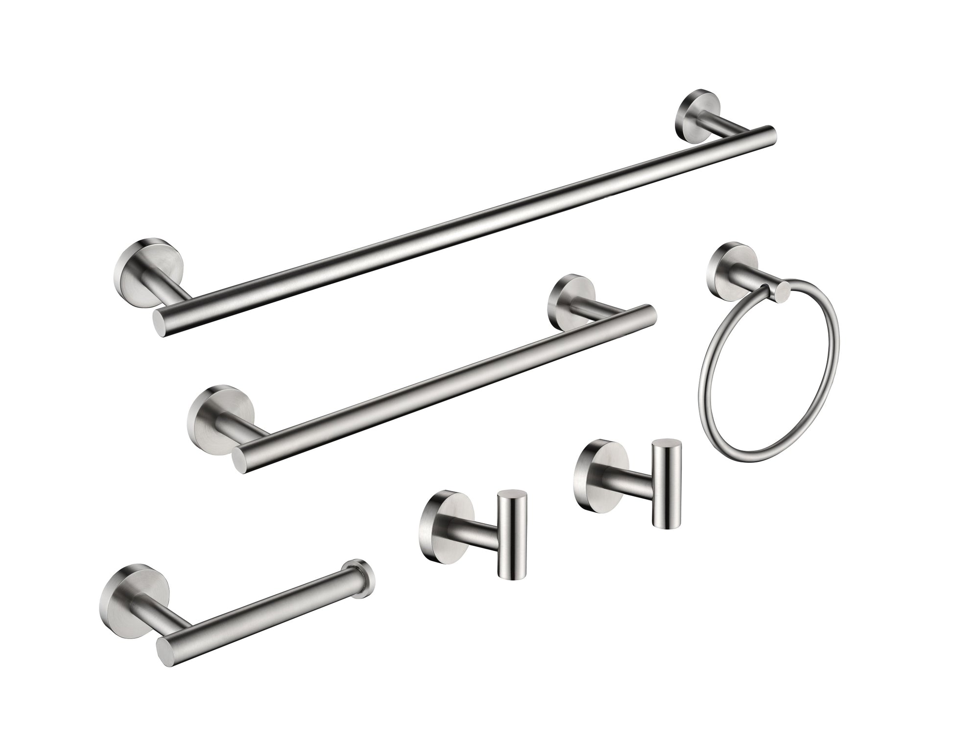 6 Piece Stainless Steel Bathroom Towel Rack Set Wall Mount Brushed Nickel Stainless Steel