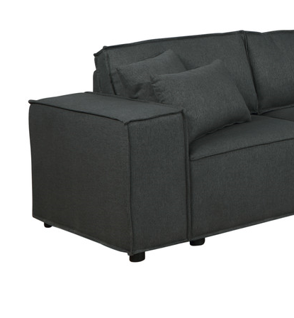 Jenson 99" Modular Sectional Sofa In Dark Gray Linen Dark Gray Linen