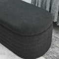 Video Welike Length 45.5 Inchesstorage Ottoman Bench Upholstered Fabric Storage Bench End Of Bed Stool With Safety Hinge For Bedroom, Living Room, Entryway, Black Teddy. Black Foam Fabric