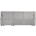 Upholstery Sleeper Sectional Sofa With Storage Space, Usb Port, 2 Cup Holders On Back Cushions Same Sku Wy000335Aae Gray Wood Square Arms Polyester 3 Seat