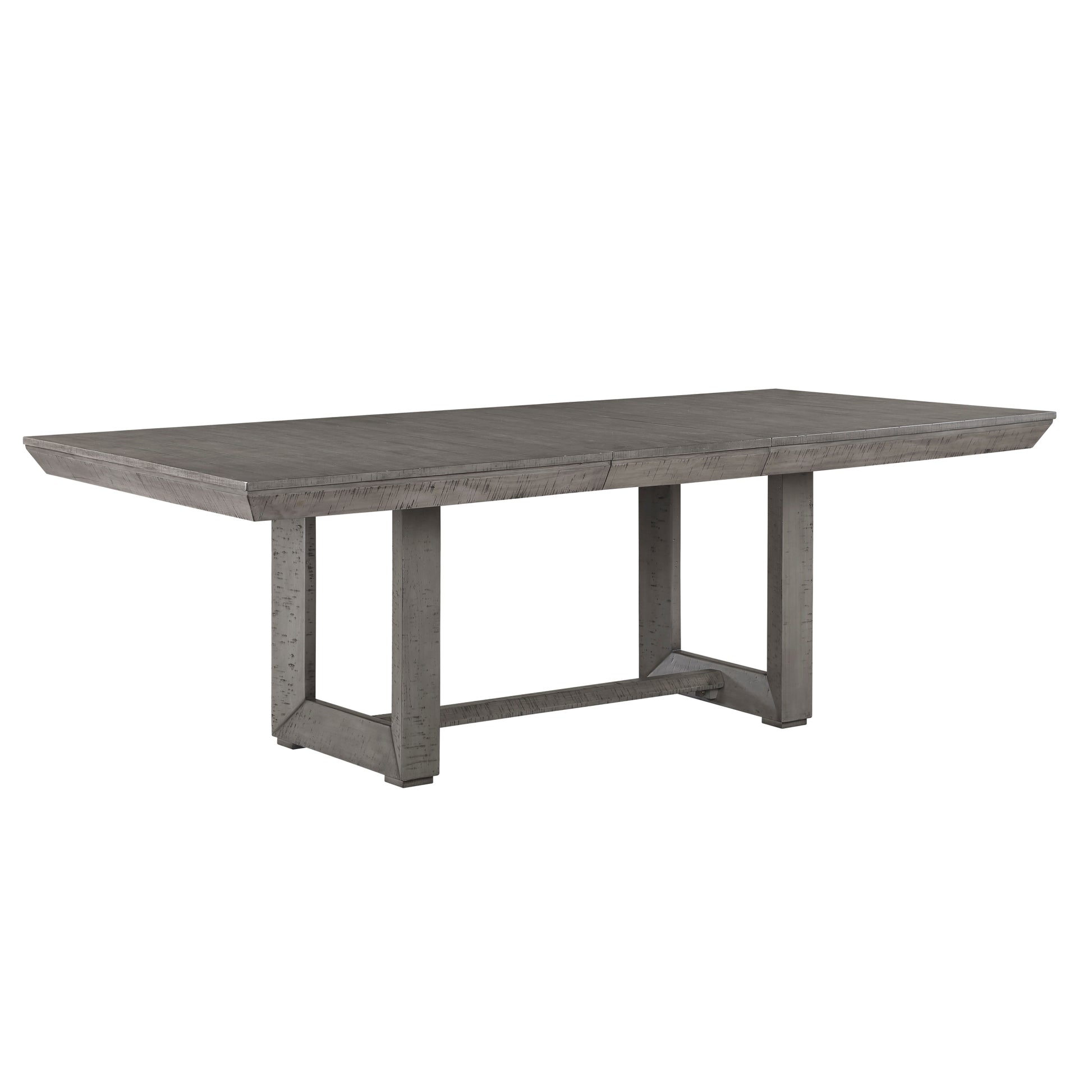 Rustic Design Dining Table 5Pc Set Gray Finish Table W Extension Leaf And 4X Fabric Upholstered Side Chairs Modern Dining Room Furniture Wood Wood Gray Seats 4 Wood Dining Room Extendable Modern Rectangular Dining Table With Chair Wood