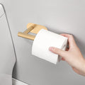 Toilet Paper Holder Self Adhesive, Stainless Steel Rustproof Adhesive Toilet Roll Holder No Drilling Brushed Gold Stainless Steel