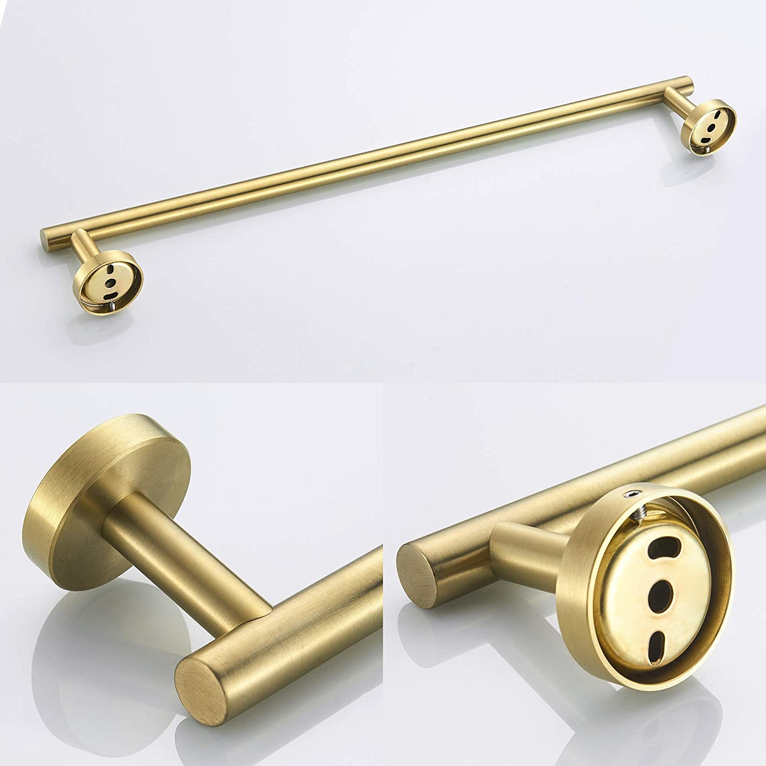 3 Piece Bathroom Hardware Set Brushed Gold Stainless Steel