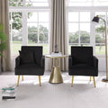 Reading Armchair Living Room Comfy Accent Chairs, Bedroom Chairs For Office Bedroom With Arm Rest, Lounge Chair For Office And Study Black Velvet