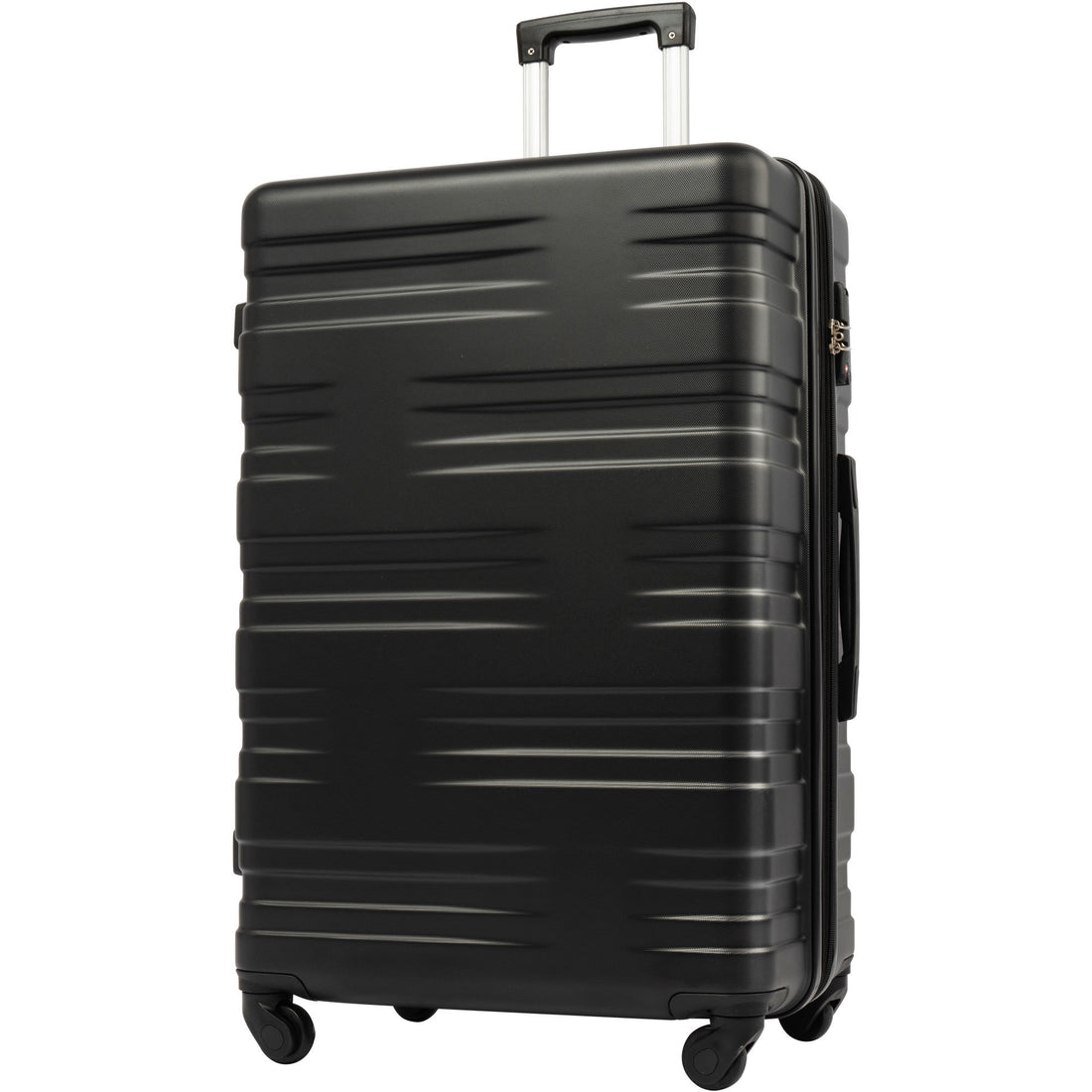 Luggage With Tsa Lock Spinner Wheels Hardside Expandable Luggage Travel Suitcase Check In Luggage Abs 28" Black Abs