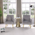 Reading Armchair Living Room Comfy Accent Chairs, Bedroom Chairs For Office Bedroom With Arm Rest, Lounge Chair For Office And Study Gray Velvet