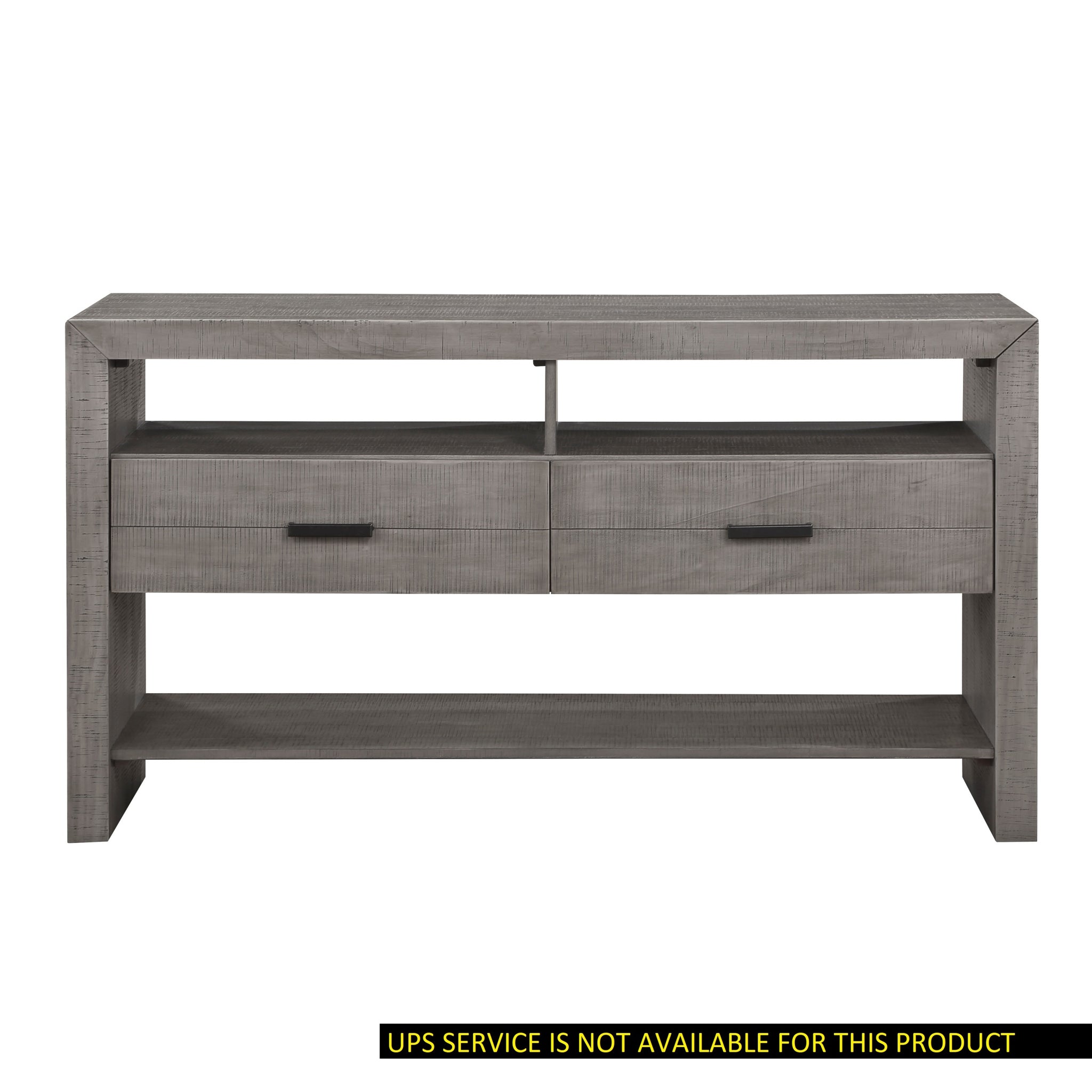 Modern Rustic Design 1Pc Server Of 2X Drawers 3X Shelves Gray Finish Wooden Dining Room Furniture Gray Dining Room Modern Open Storage Wood