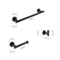 3 Piece Bathroom Hardware Set Matte Black Stainless Steel