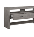 Modern Rustic Design 1Pc Server Of 2X Drawers 3X Shelves Gray Finish Wooden Dining Room Furniture Gray Dining Room Modern Open Storage Wood