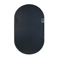 Black 20*33In Pill Shaped Mirror Black Modern Mdf Glass Aluminium Alloy