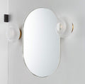 Silver 20*33In Pill Shaped Mirror Silver Modern Mdf Glass Aluminium Alloy