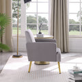Reading Armchair Living Room Comfy Accent Chairs, Bedroom Chairs For Office Bedroom With Arm Rest, Lounge Chair For Office And Study Gray Velvet