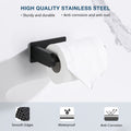 Toilet Paper Holder Self Adhesive, Stainless Steel Rustproof Adhesive Toilet Roll Holder No Drilling Matte Black Stainless Steel