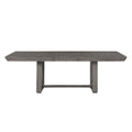 Rustic Design Dining Table 9Pc Set Gray Finish Table W Extension Leaf And 8X Fabric Upholstered Side Chairs Modern Dining Room Furniture Wood Wood Gray Seats 8 Wood Dining Room Extendable Modern Rectangular Dining Table With Chair Wood