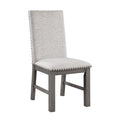 Rustic Design Dining Table 9Pc Set Gray Finish Table W Extension Leaf And 8X Fabric Upholstered Side Chairs Modern Dining Room Furniture Wood Wood Gray Seats 8 Wood Dining Room Extendable Modern Rectangular Dining Table With Chair Wood