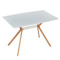 Modern Minimalist Styledining Table Mdf Anti Scratch Top Metal Shelf Metal Heat Transfer Legs Leveling Feet For Dining Room Kitchen Office Table X 1 White White Mdf Mdf