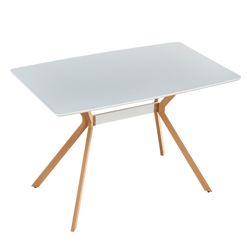 Modern Minimalist Styledining Table Mdf Anti Scratch Top Metal Shelf Metal Heat Transfer Legs Leveling Feet For Dining Room Kitchen Office Table X 1 White White Mdf Mdf