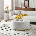 15.75Inch Round Sidetable For Living Room Fully Assembled White White Mdf