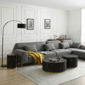 15.75Inch Round Sidetable For Living Room Fully Assembled Black Black Mdf
