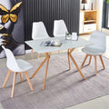 Modern Minimalist Styledining Table Mdf Anti Scratch Top Metal Shelf Metal Heat Transfer Legs Leveling Feet For Dining Room Kitchen Office Table X 1 White White Mdf Mdf