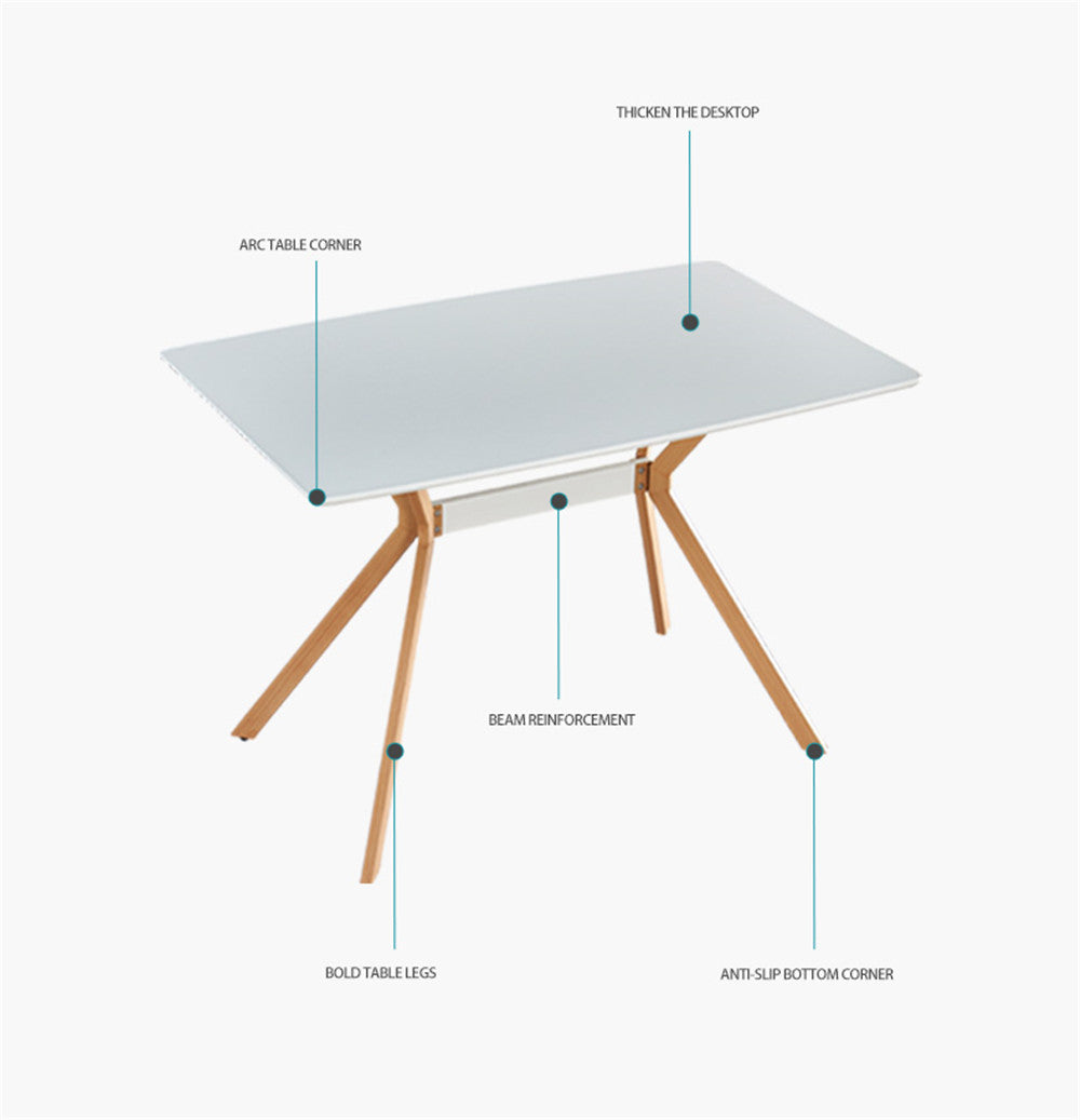 Modern Minimalist Styledining Table Mdf Anti Scratch Top Metal Shelf Metal Heat Transfer Legs Leveling Feet For Dining Room Kitchen Office Table X 1 White White Mdf Mdf