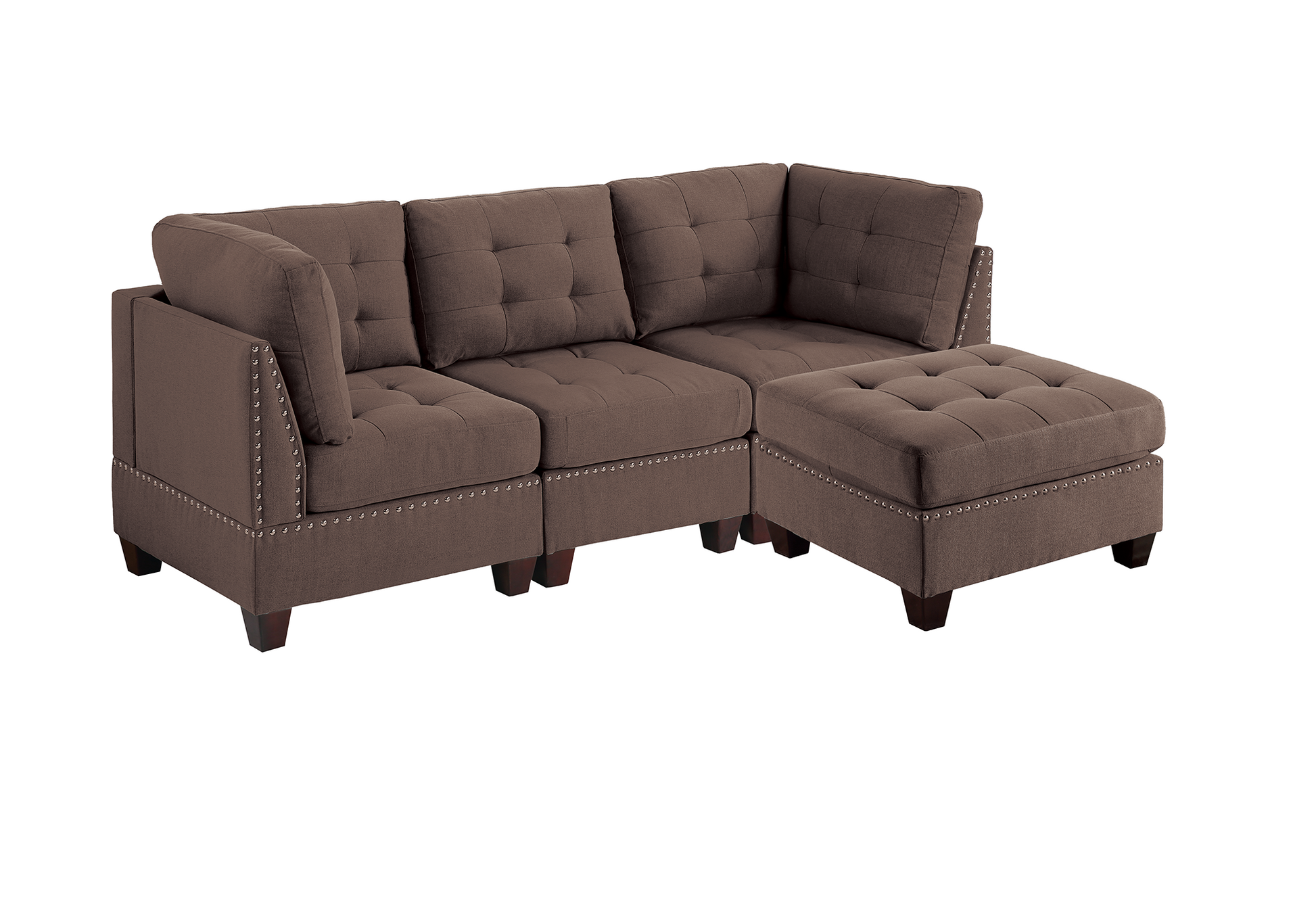 Modular Set 4Pc In Black Coffee Coffee Fabric