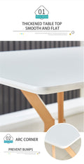 Modern Minimalist Styledining Table Mdf Anti Scratch Top Metal Shelf Metal Heat Transfer Legs Leveling Feet For Dining Room Kitchen Office Table X 1 White White Mdf Mdf