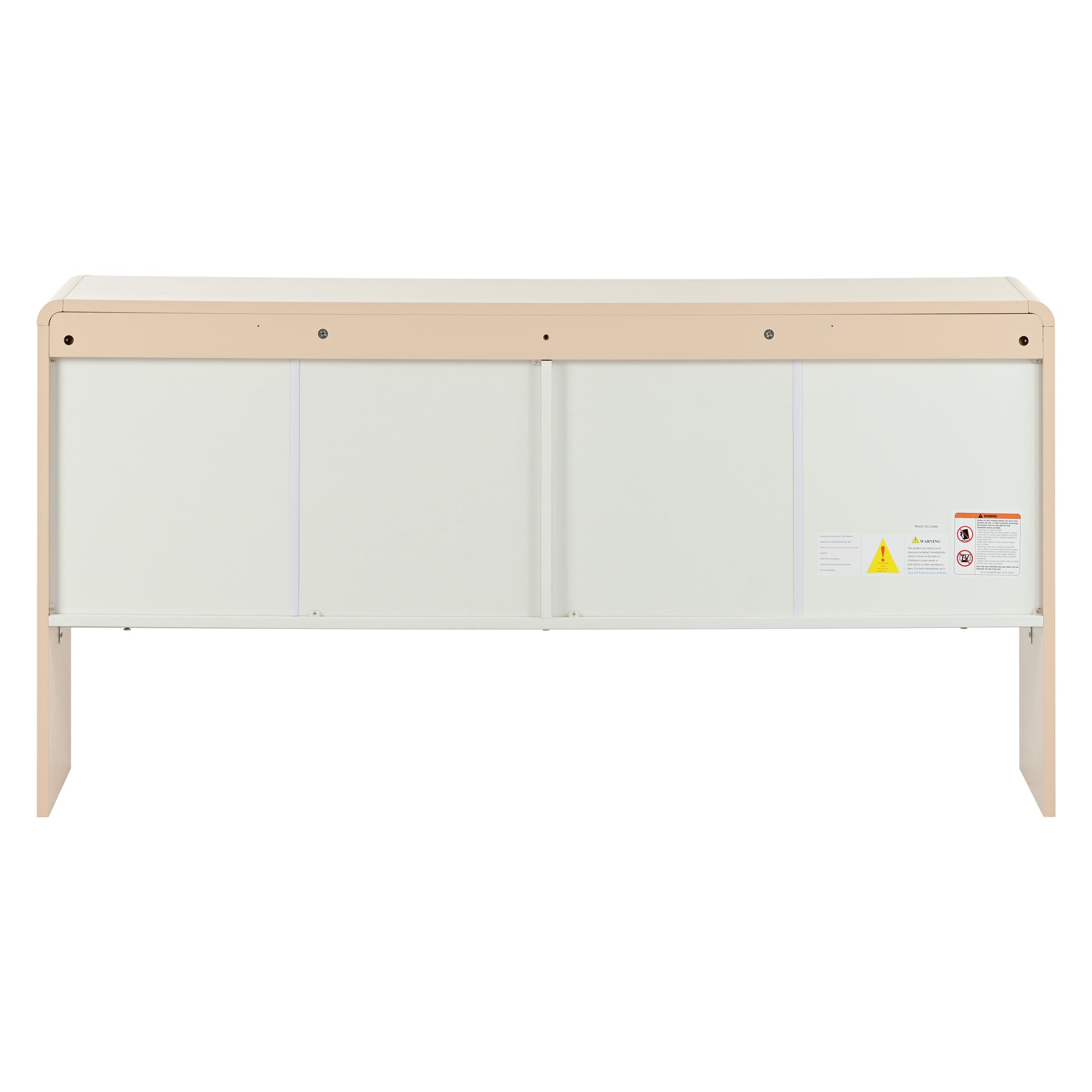 Minimalist Style 60"L Large Storage Space Sideboard With 4 Doors And Rebound Device For Living Room And Entryway Apricot Cream Apricot Cream Mdf