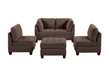 Modula Set 5Pc In Black Coffee Coffee Fabric