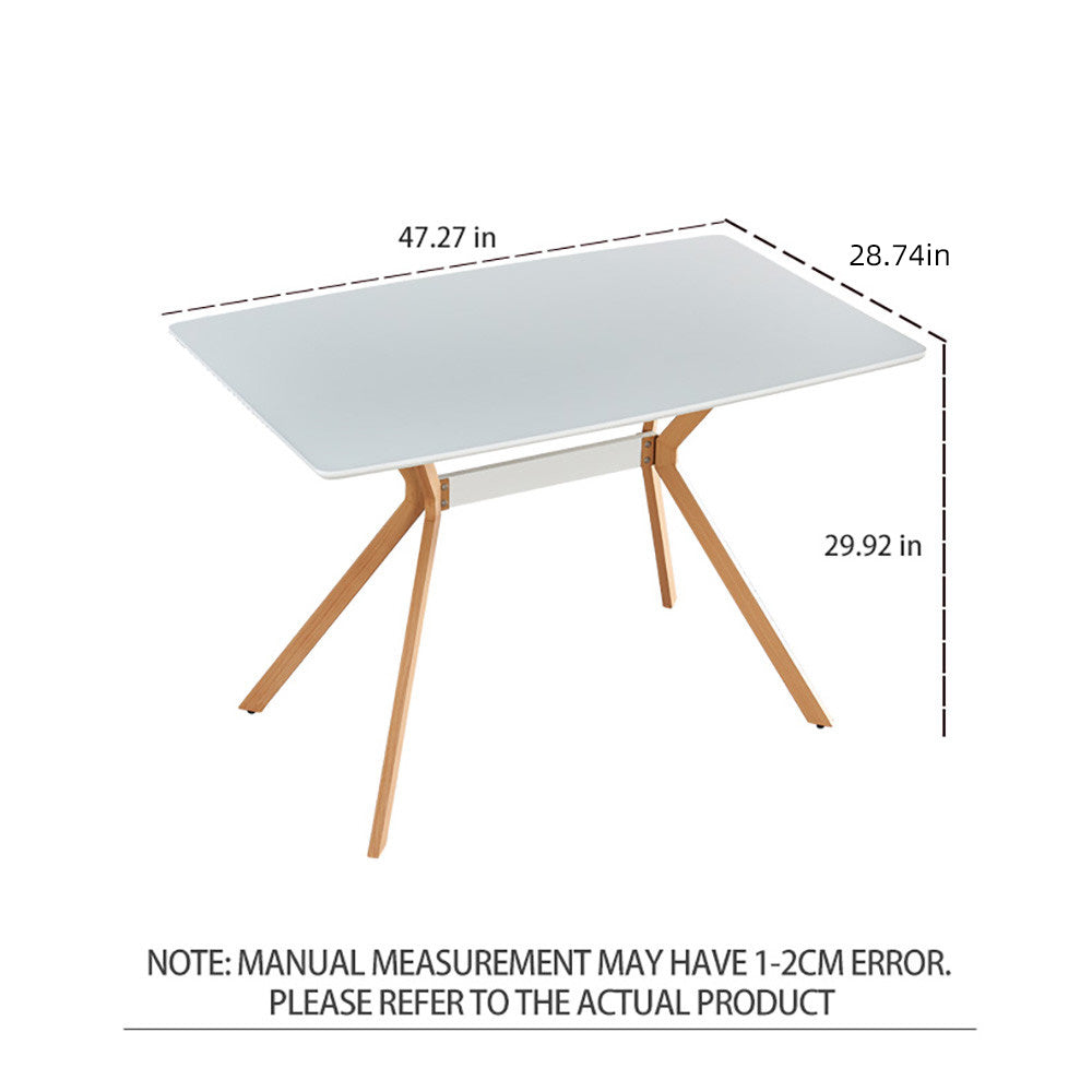 Modern Minimalist Styledining Table Mdf Anti Scratch Top Metal Shelf Metal Heat Transfer Legs Leveling Feet For Dining Room Kitchen Office Table X 1 White White Mdf Mdf