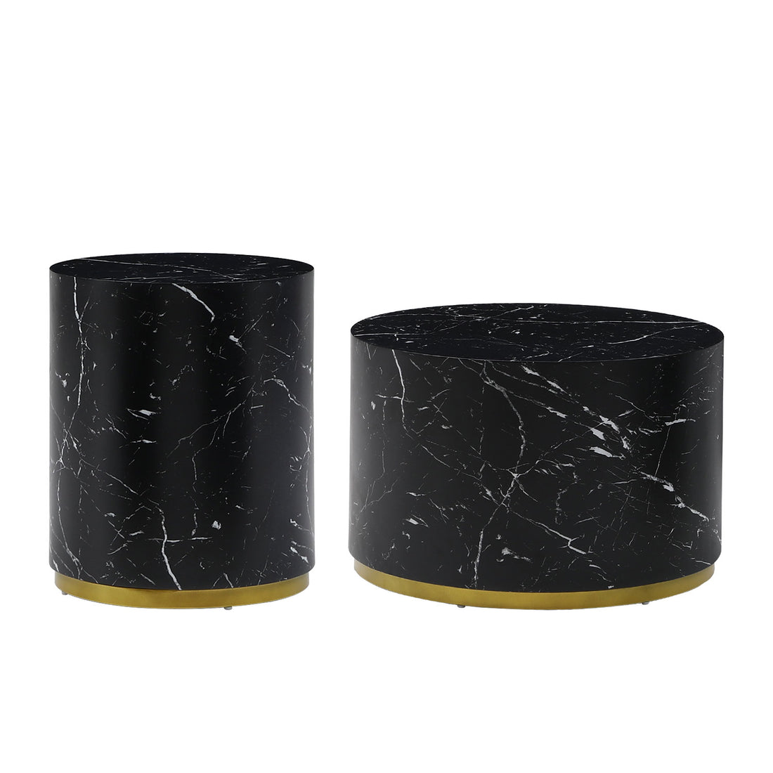 15.75Inch Round Sidetable For Living Room Fully Assembled Black Black Mdf
