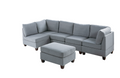 Modular Set 6Pc In Gray Gray Fabric