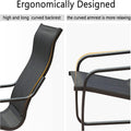 Outdoor Patio Bistro Set Of 2, C Spring Motion Chair, All Weather Conversation Armchair With Ottoman & Quick Dry Textile For Porch,Deck,Yard,Garden,Lawn 1 Chair 1 Ottoman Dark Gray Metal